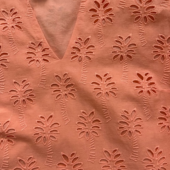 NWOT LILLY PULITZER Astara Peach Eyelet Palm Tree Dress, Size: XXS - Picture 7 of 11